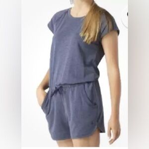 Smartwool Active Reset Romper Merino Wool Blend Navy Sz Large Lounge Comfy